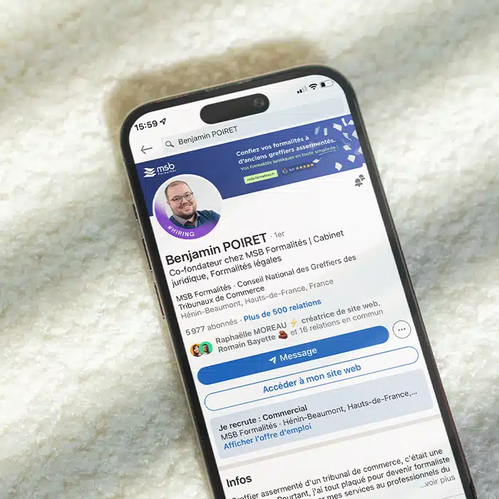 Design profil Linkedin graphiste msb formalités
