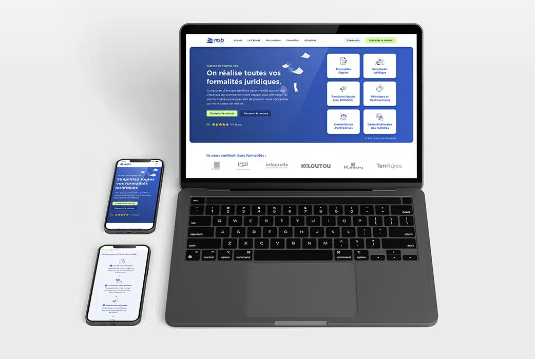 Création de site web sur-mesure responsive pour MSB Formalités