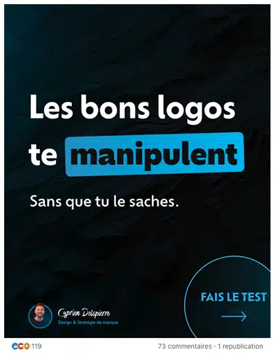 Cyprien Delapierre sur Linkedin Les bons logos te manipulent