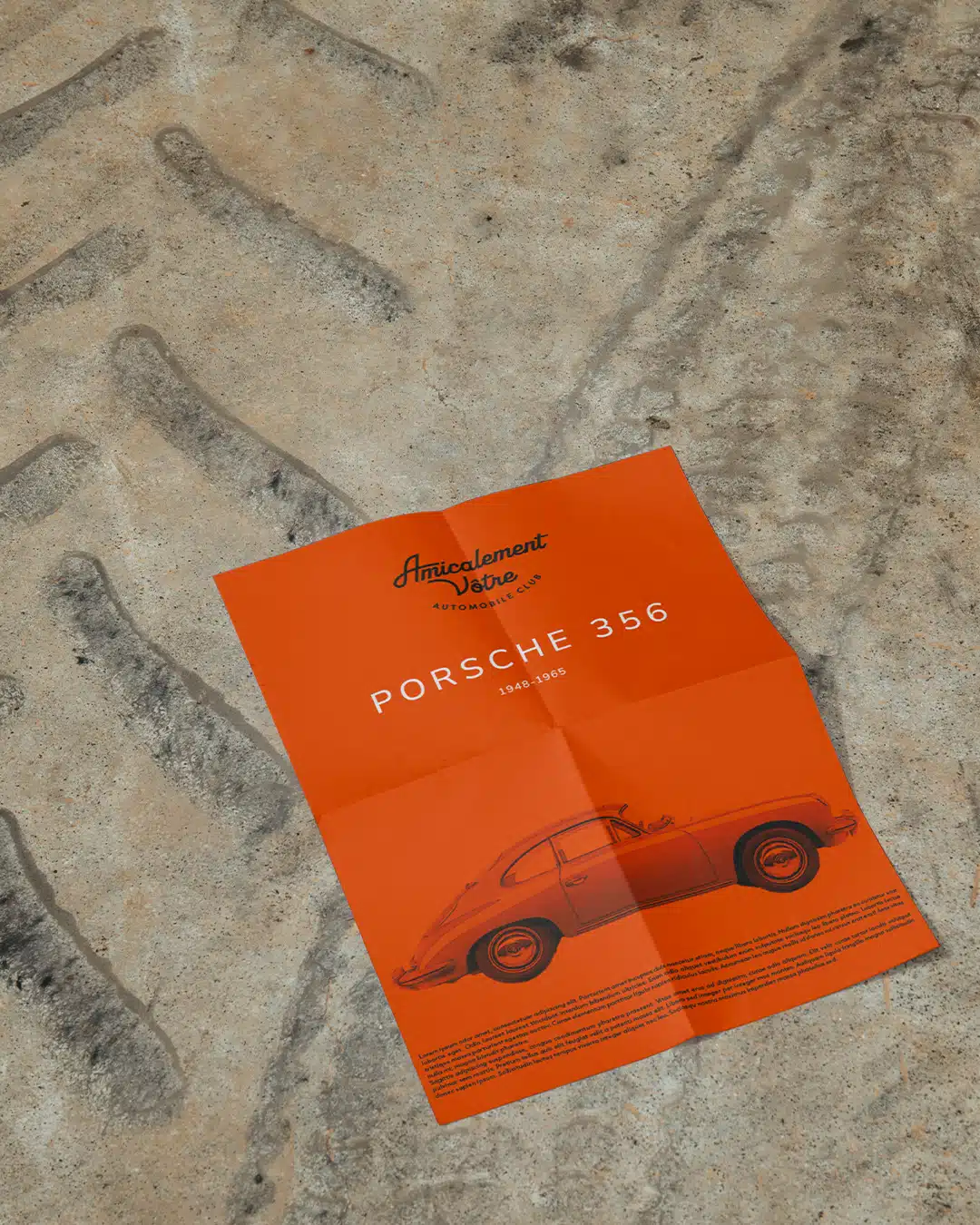 Identité visuelle affiche Amicalement vôtre Porsche